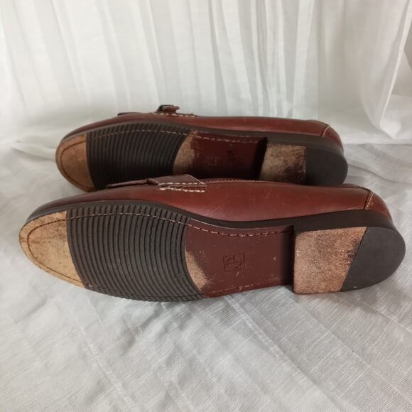 Cole Haan Leather Loafers Men SZ 11.5 Brown Slip On Dress Shoes Buckle Fringe main image 2